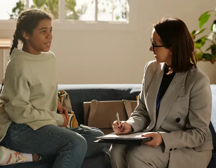 Social Worker Meeting with Young Patient